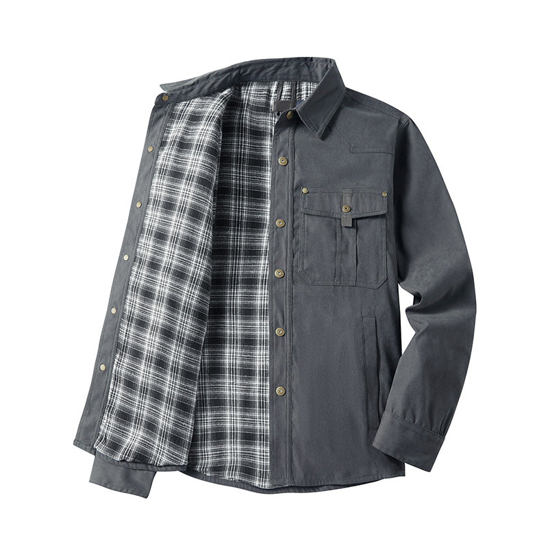Men's plaid lined work jacket