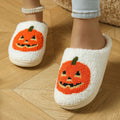 Halloween-patterned plush home slippers