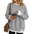 Casual crew-neck long-sleeve sweatshirt