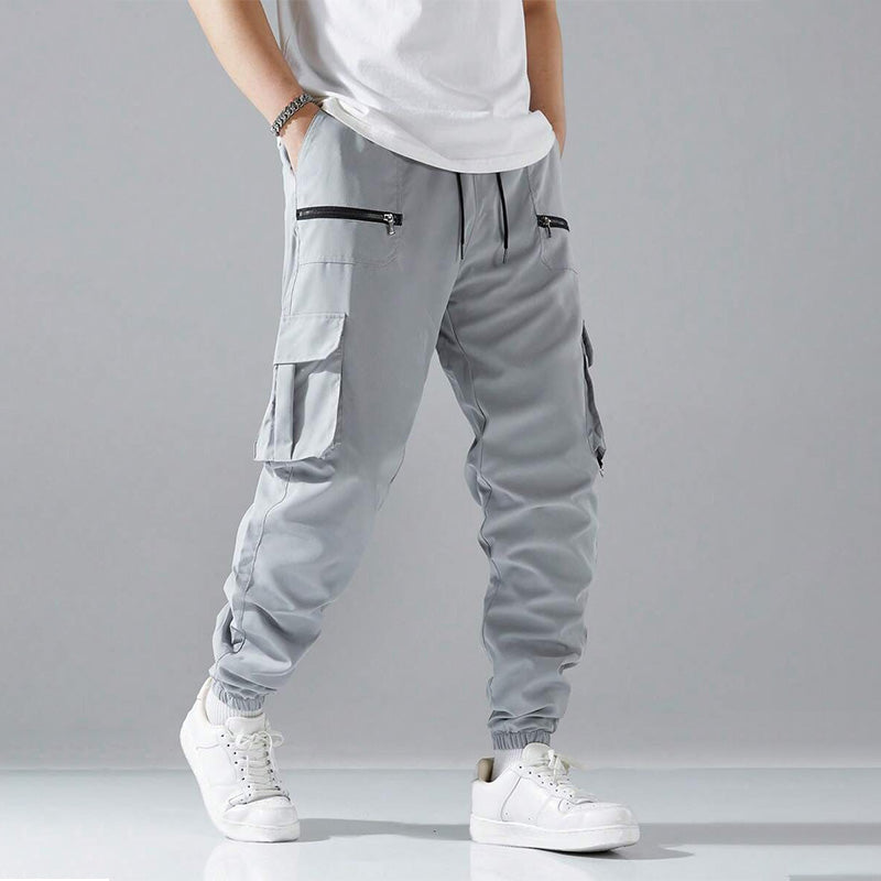 Men’s Drawstring Multi-Pocket Cargo Trousers