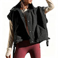 Sleeveless Stand-Collar Plush Warm Jacket