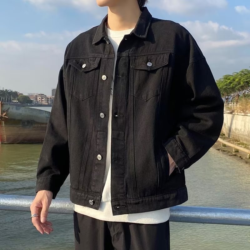 Loose Fit Button Front Denim Jacket