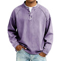 Men’s vintage-style long-sleeve Henley shirt