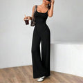 Spaghetti-strap open-back wide-leg jumpsuit