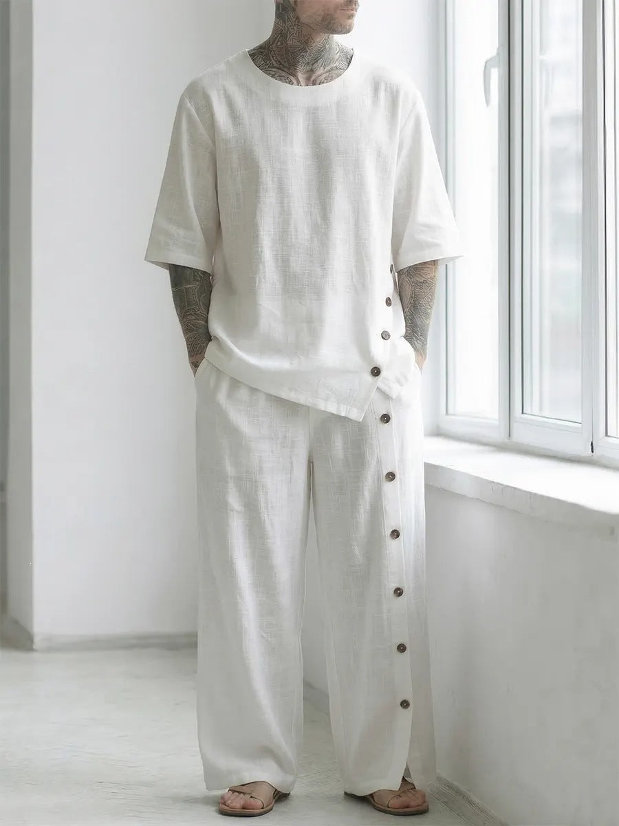 Men's Linen Shirt and Pants Set