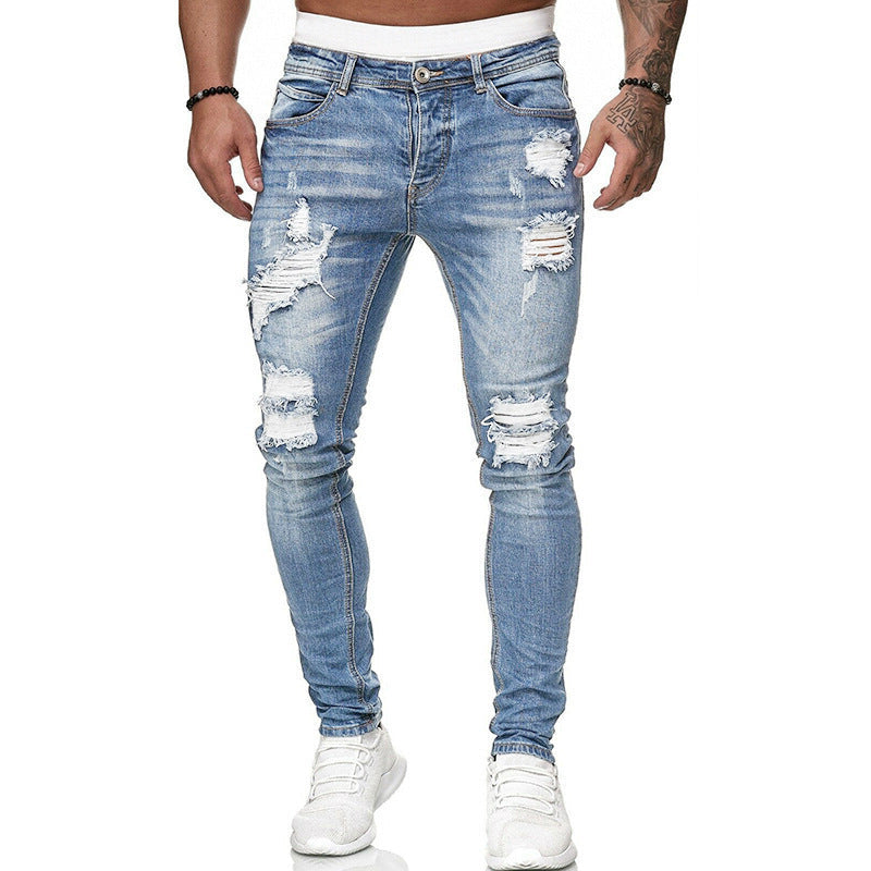 Men's Hip-Hop Skinny Ripped Jeans