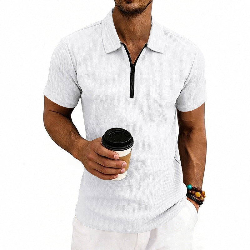 Men's Waffle Knit Golf Polo Shirt