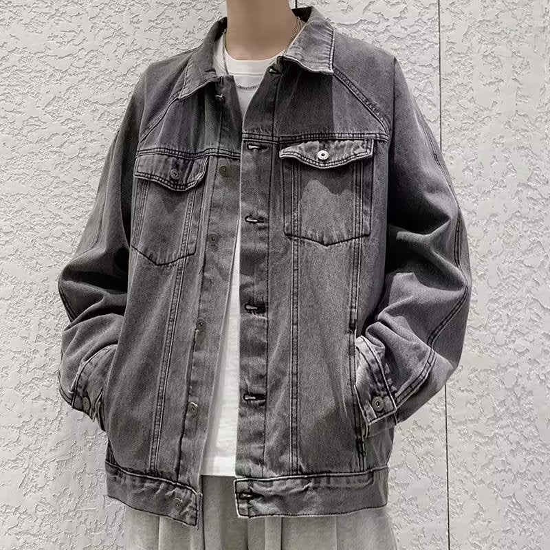Loose Fit Button Front Denim Jacket