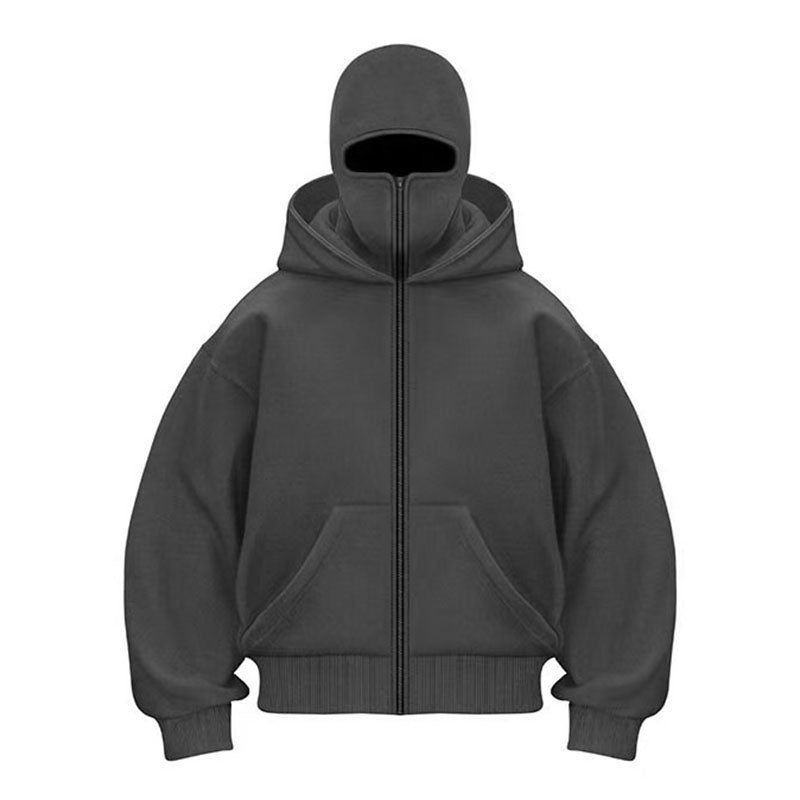 Face mask zip-up hooded jacket