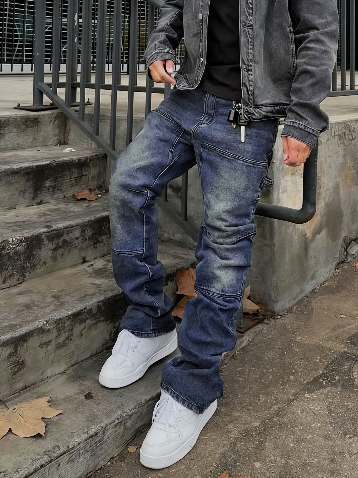 Men's Hip-Hop Stretch Wide-Leg Pants