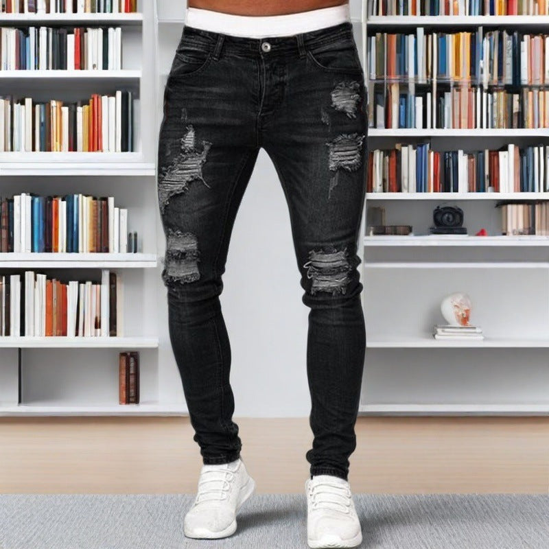 Men's Hip-Hop Skinny Ripped Jeans