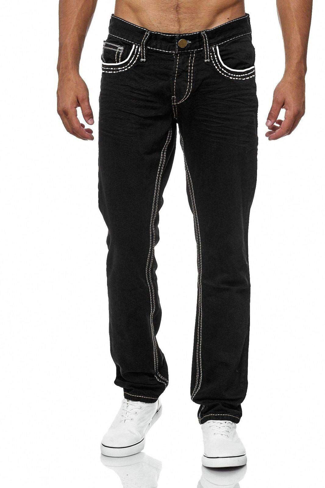 Men's High Elastic Double-Line Jeans