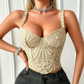 Sweetheart-neck lace corset camisole