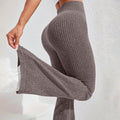 Stretchy Ribbed Micro-Flare Yoga Pants