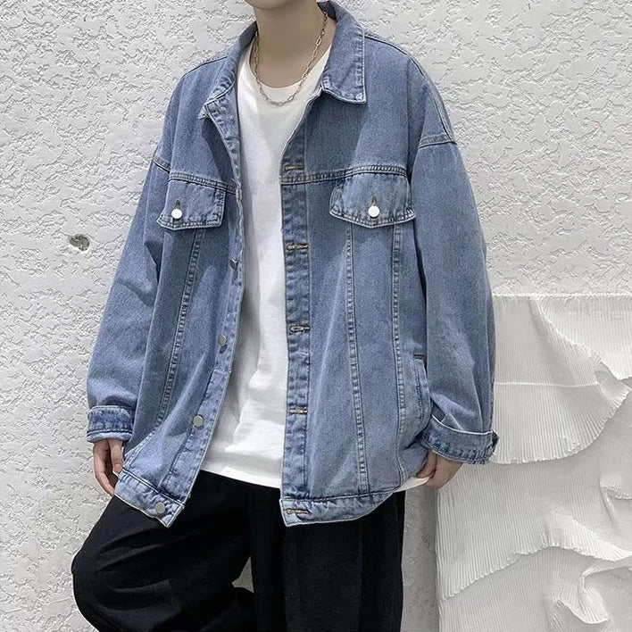 Loose Fit Button Front Denim Jacket