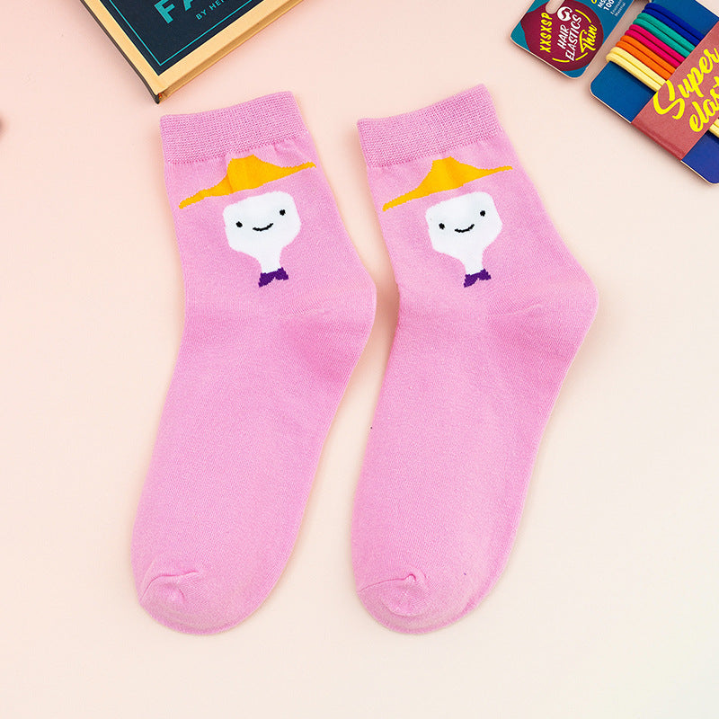 Cartoon Pattern Casual Fun Mid-Calf Socks