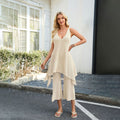 V-neck sleeveless asymmetric top and cropped wide-leg pants set