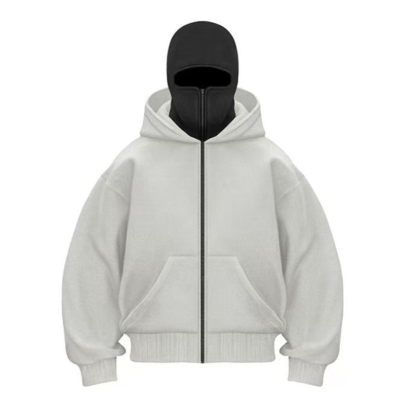 Face mask zip-up hooded jacket