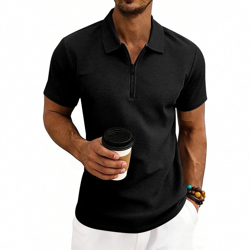 Men's Waffle Knit Golf Polo Shirt