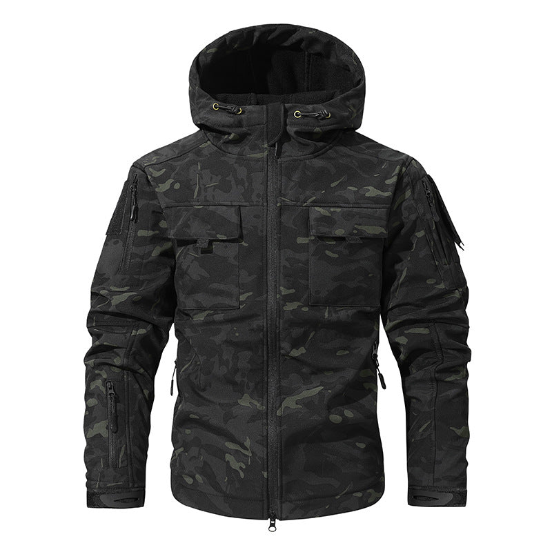 Men Camo Hooded Tactical Jacket