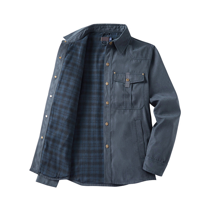 Men's plaid lined work jacket