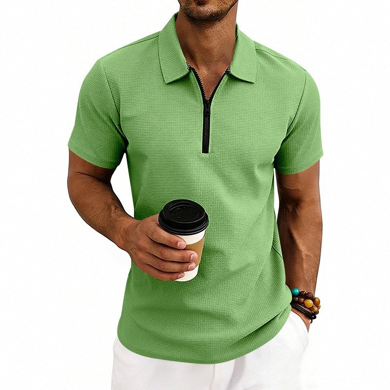 Men's Waffle Knit Golf Polo Shirt