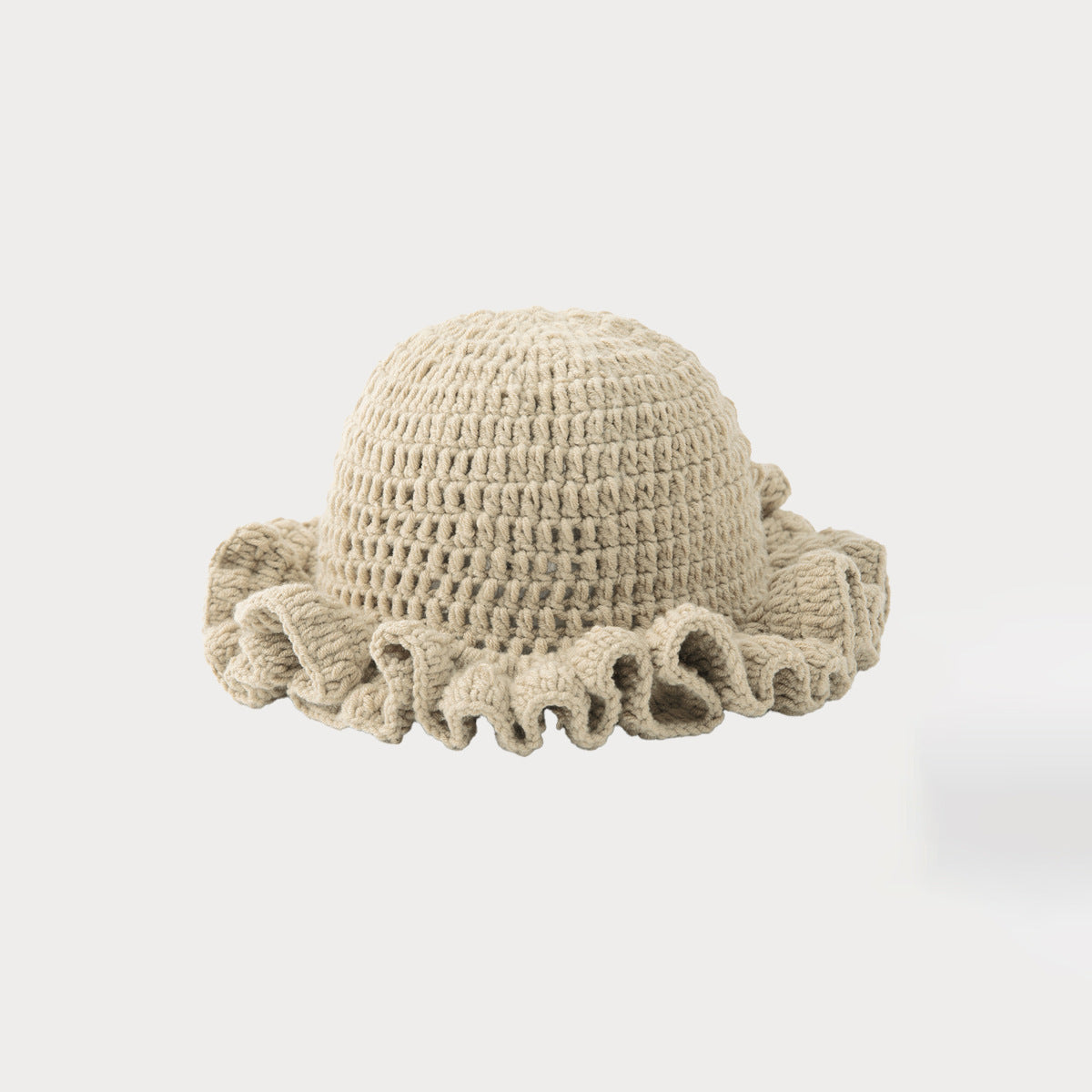 Multi-layered ruffled hand-crocheted hat