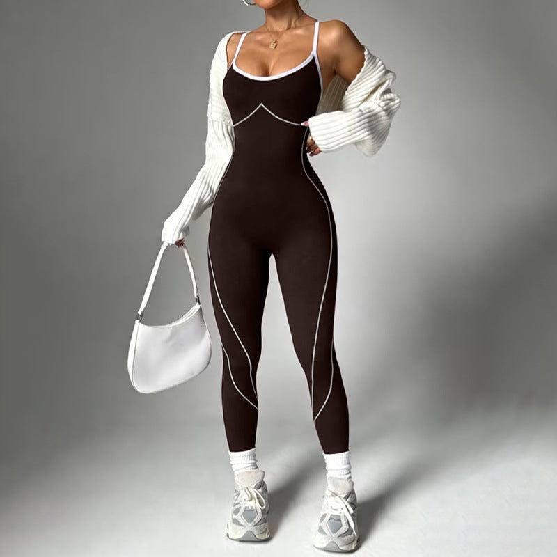 Crossback sleeveless sports bodysuit