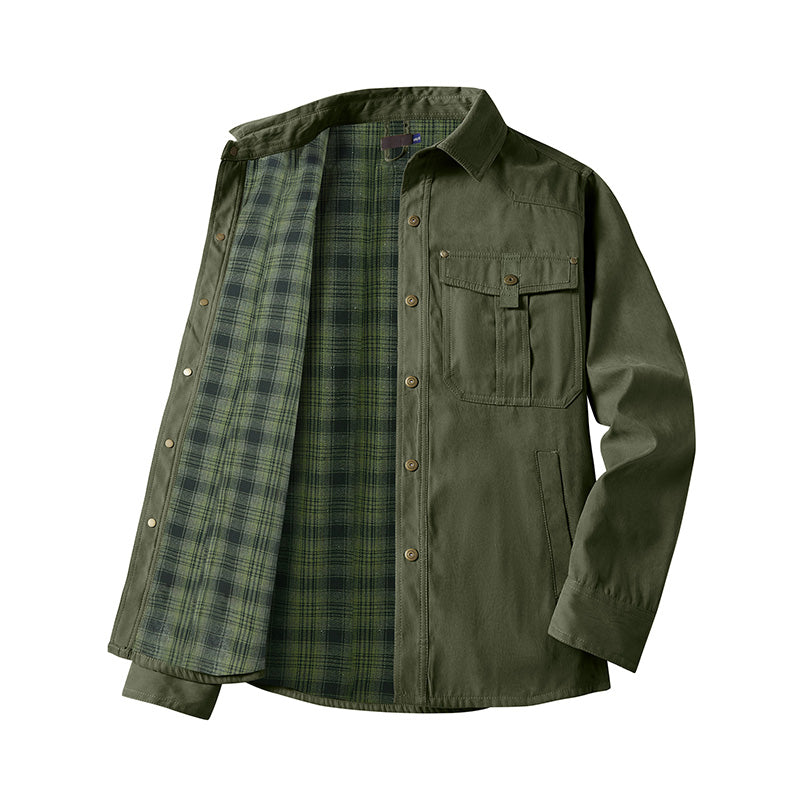 Men's plaid lined work jacket