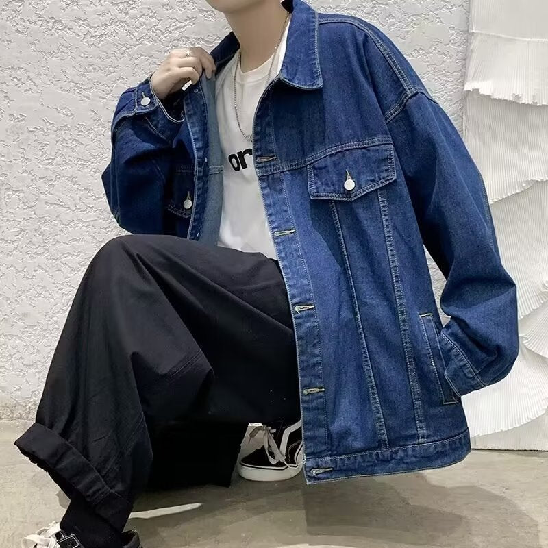 Loose Fit Button Front Denim Jacket