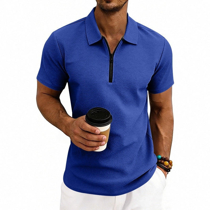 Men's Waffle Knit Golf Polo Shirt