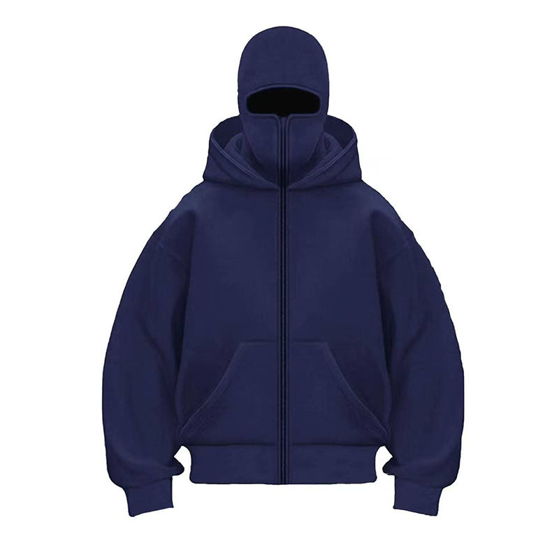 Face mask zip-up hooded jacket