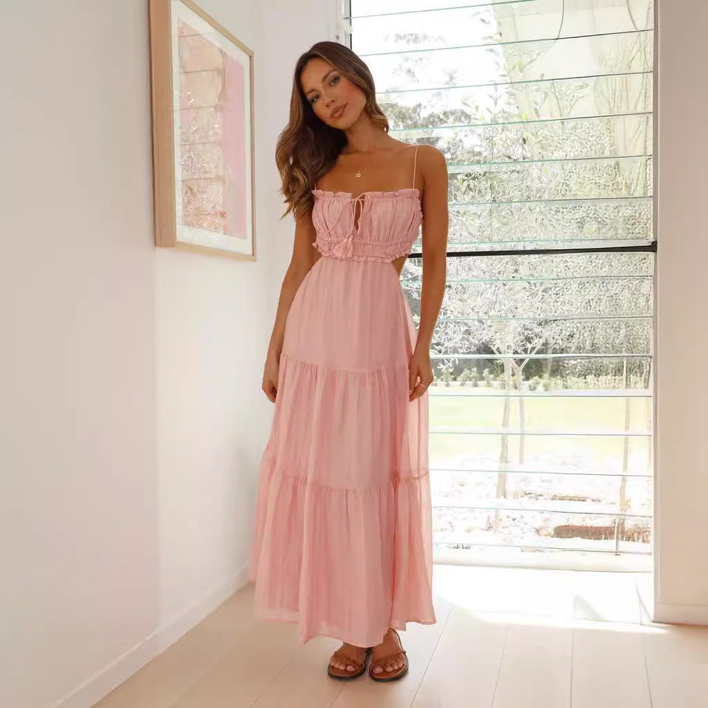 Resort-style layered cutout dress