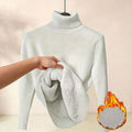 Fleece-lined high-neck knit top