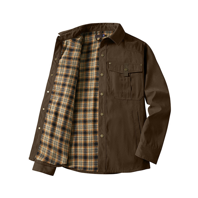 Men's plaid lined work jacket