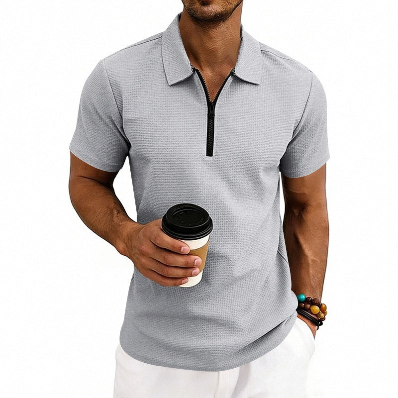 Men's Waffle Knit Golf Polo Shirt