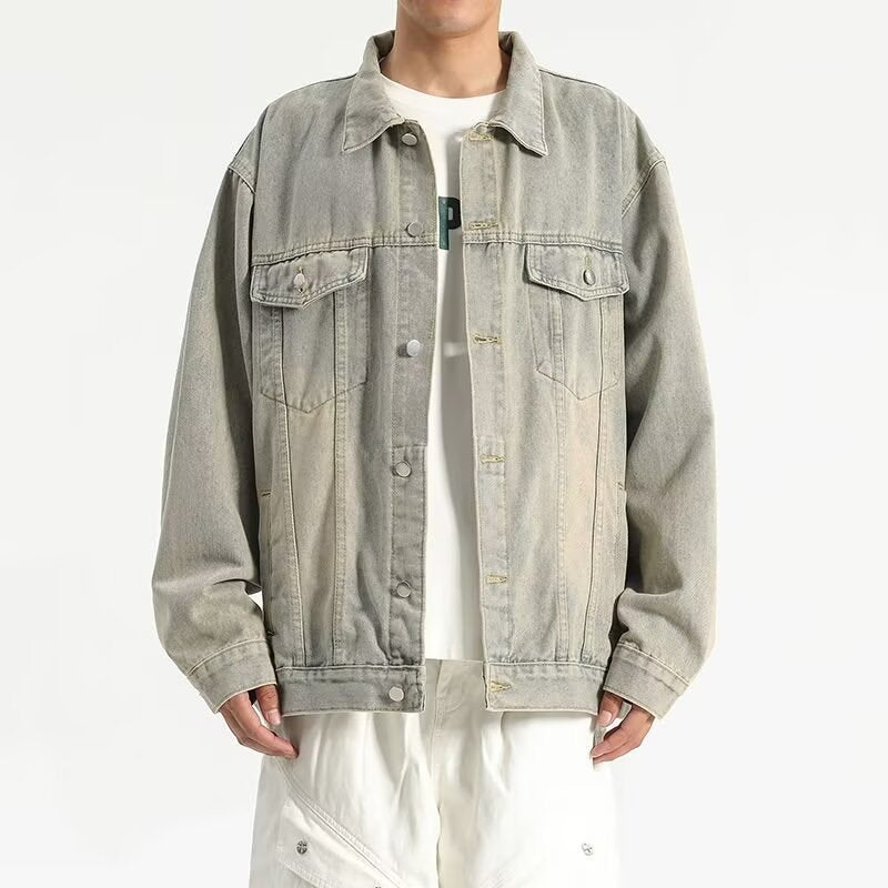 Loose Fit Button Front Denim Jacket