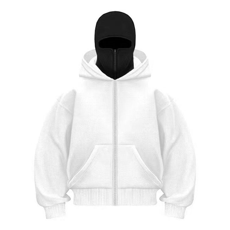 Face mask zip-up hooded jacket