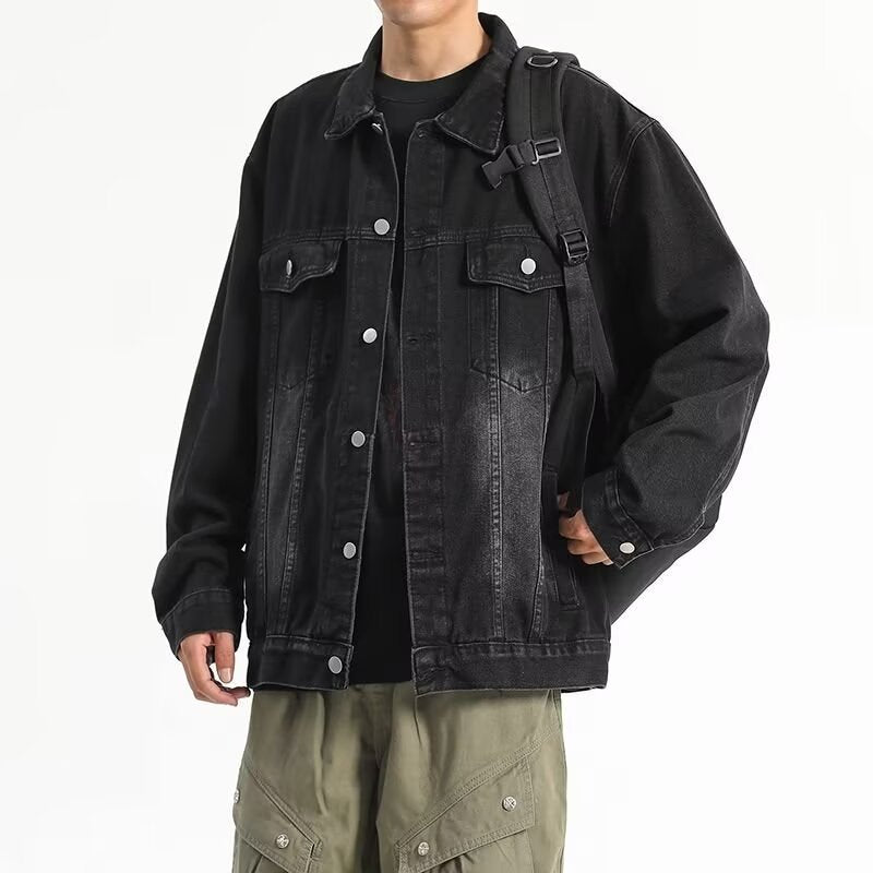 Loose Fit Button Front Denim Jacket