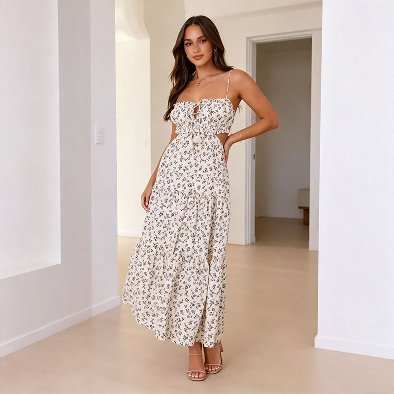Resort-style layered cutout dress