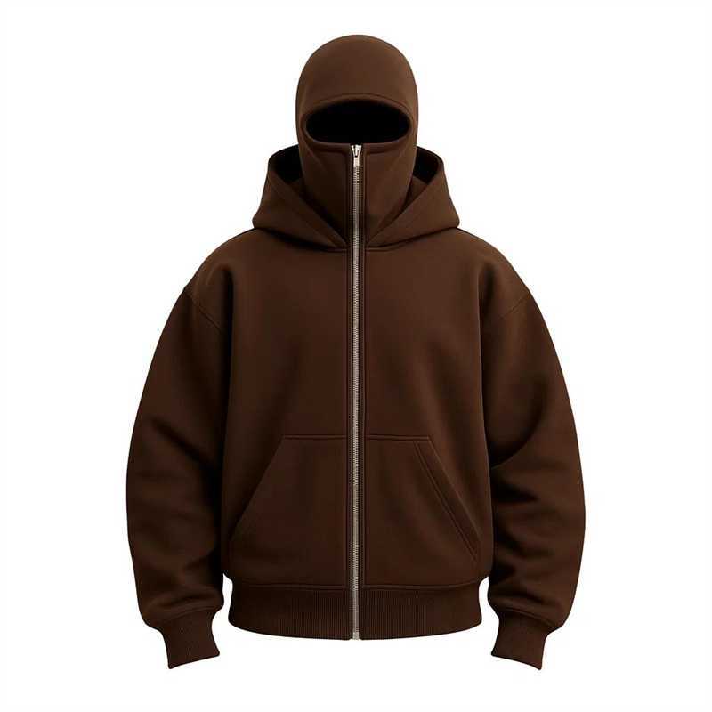 Face mask zip-up hooded jacket