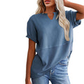 Short Sleeve V Neck Casual Top