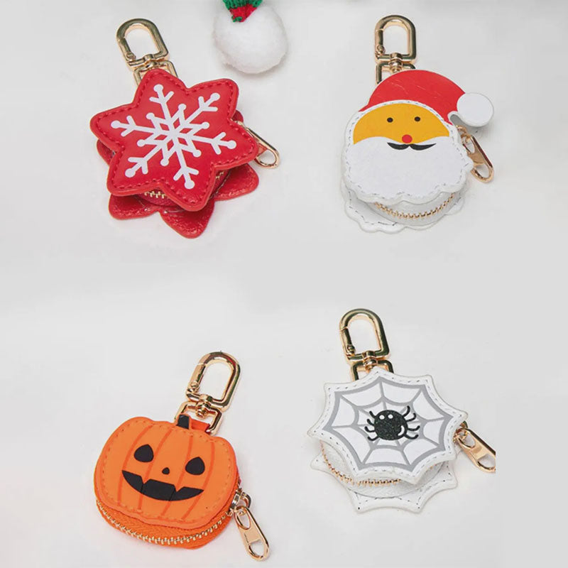 Festive Mini Storage Pouch Keychain