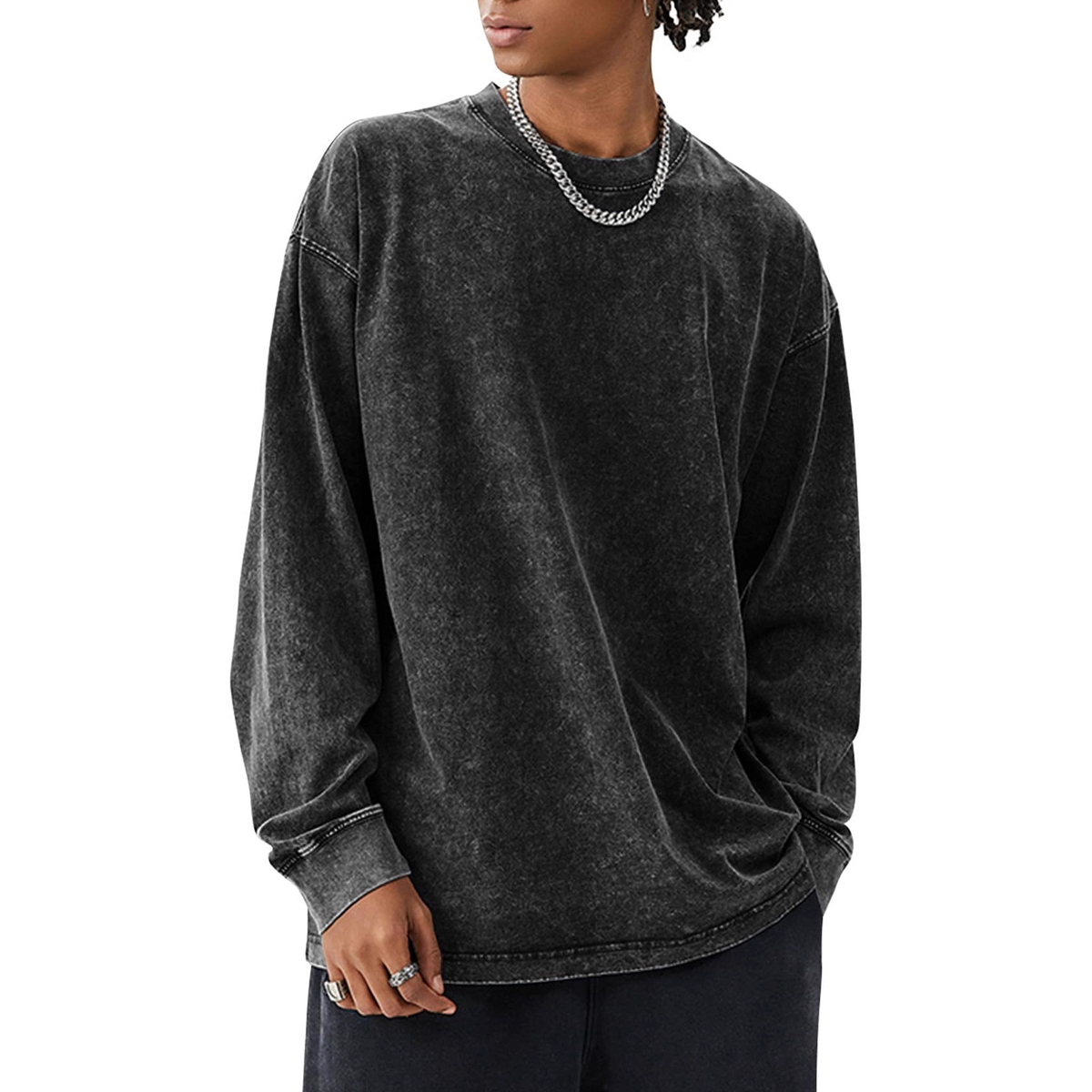 Vintage Wash Oversized Long Sleeve Tee