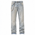 Men's Pearl Embellished Straight-Leg Denim Jeans