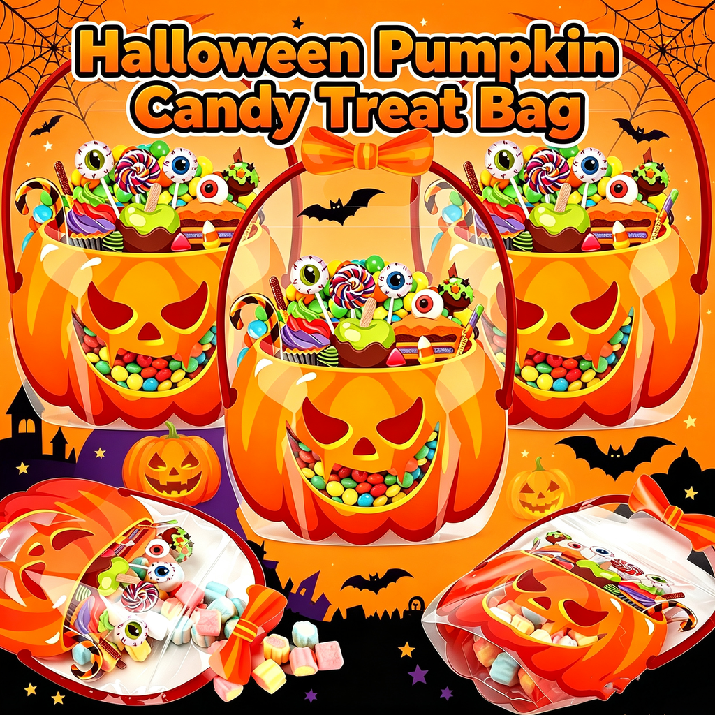 Halloween Pumpkin Candy Treat Bag