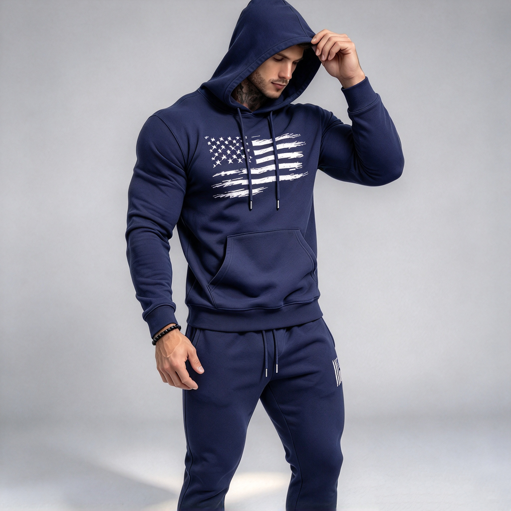 Vintage Flag Hoodie Set