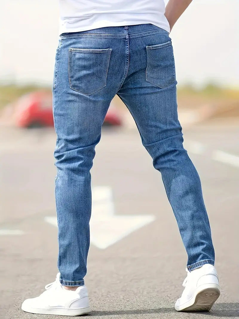 Men's skinny ripped jeans with stretch