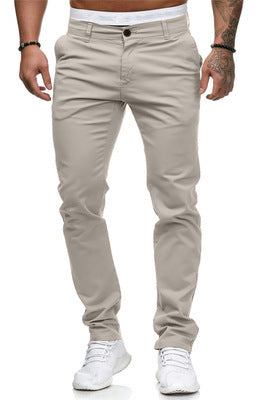 Men's Casual Slim Fit Solid Color Trousers