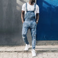 Men's denim overalls slim fit ripped jeans